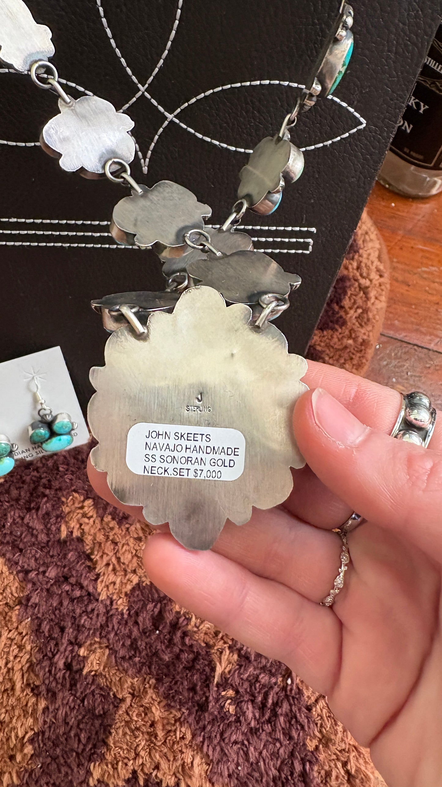 SONORAN GOLD TURQUOISE NECKLACE & EARRING SET BY JOHN SKEETS