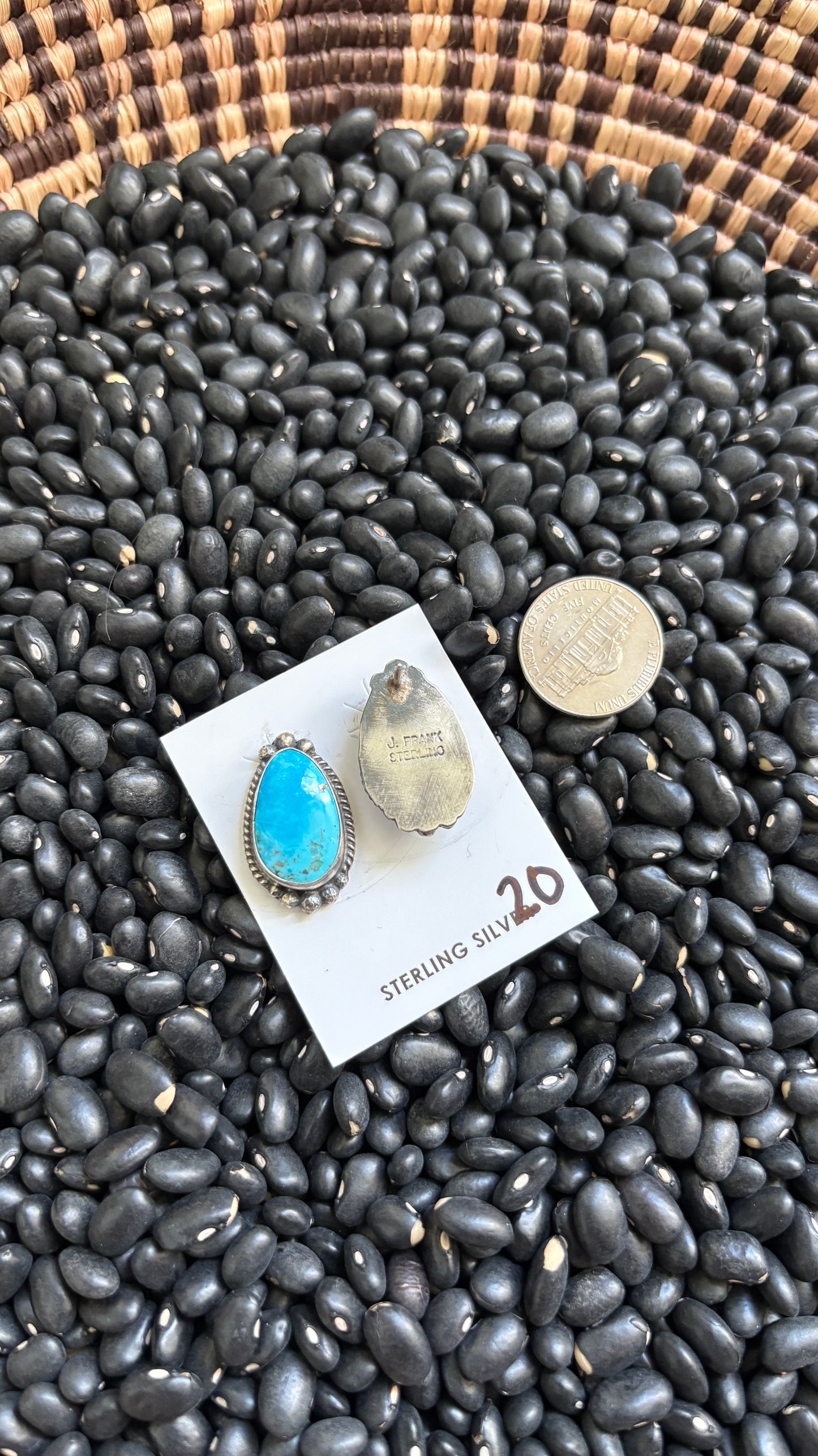LARGE TURQUOISE POST EARRINGS