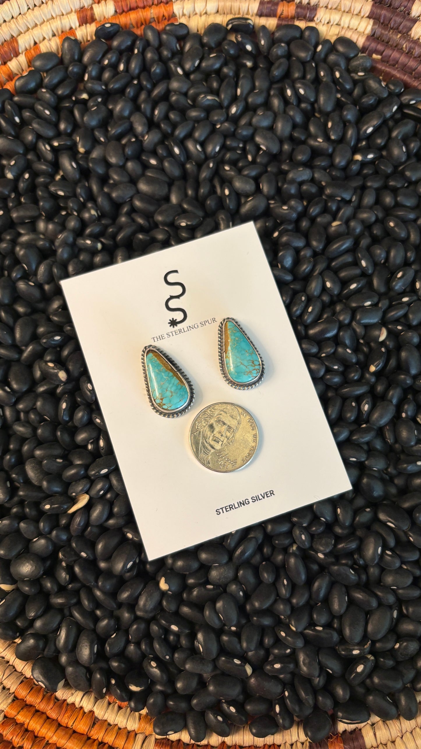 TURQUOISE TEARDROP POST EARRINGS