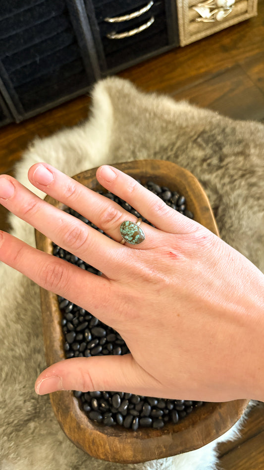 SMOOTH BEZEL TURQUOISE RING - SIZE 6-1/2