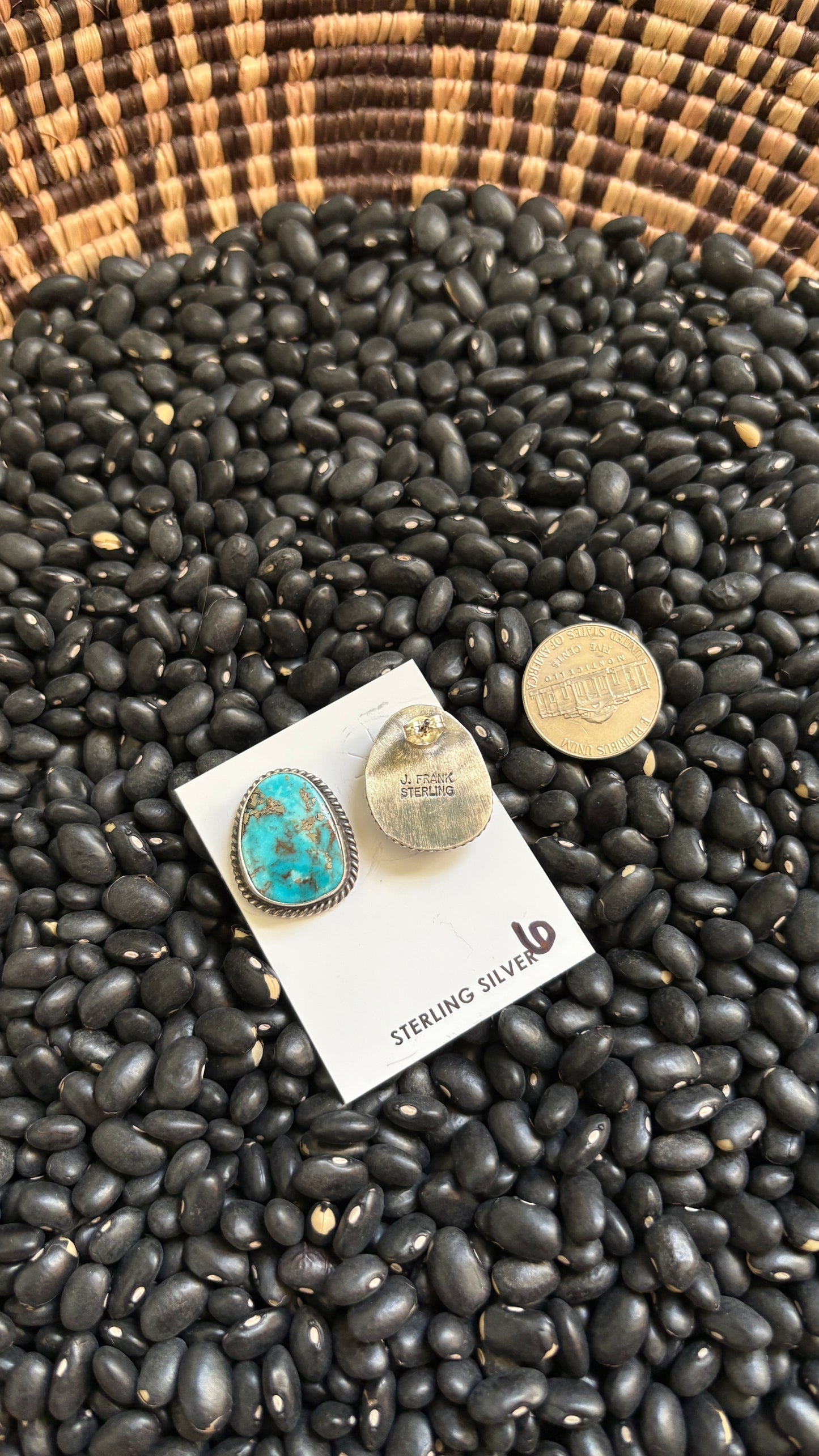 LARGE TURQUOISE POST EARRINGS
