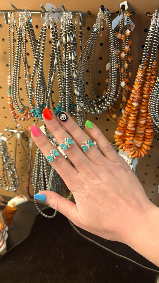 ZUNI TURQUOISE BUTTERFLY RING SWAIN CHARLIE