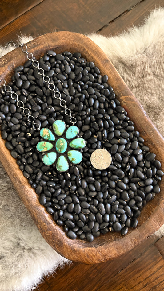 SONORAN GOLD TURQUOISE CLUSTER NECKLACE #3