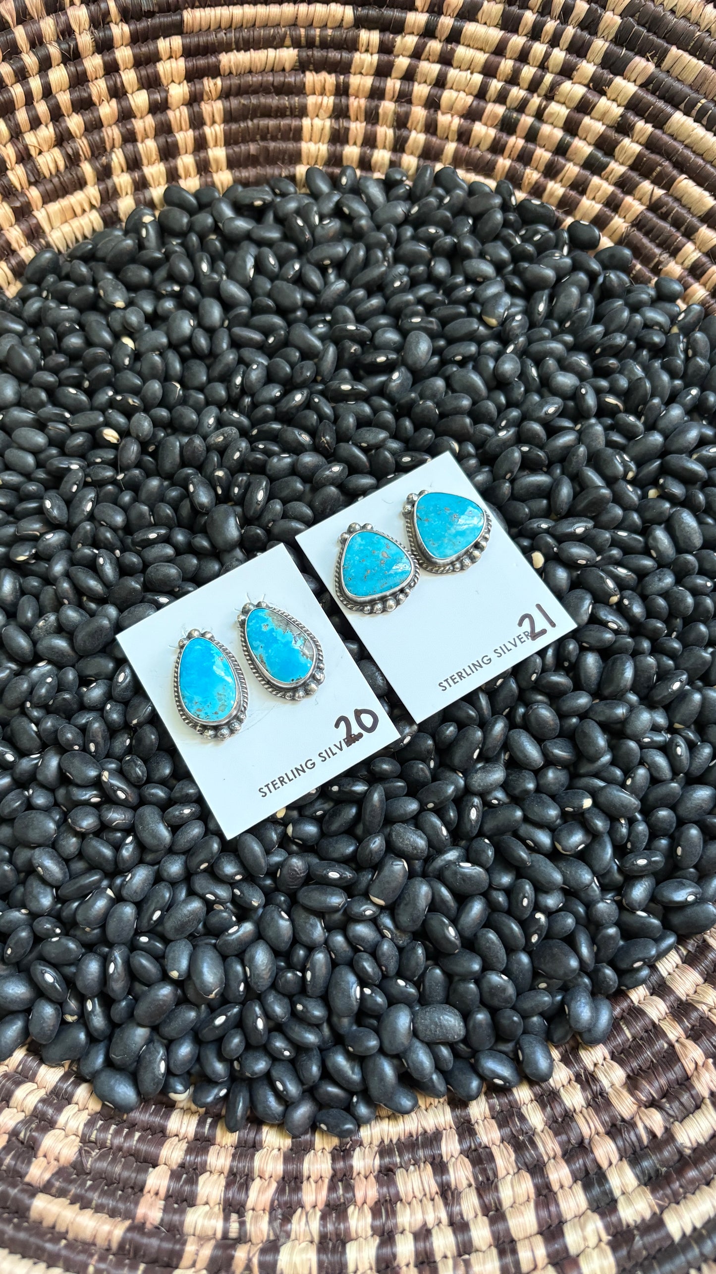 LARGE TURQUOISE POST EARRINGS