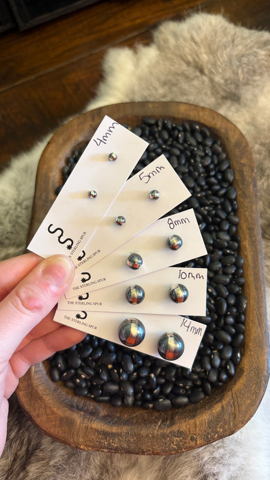 STERLING SILVER PEARL STUD EARRINGS